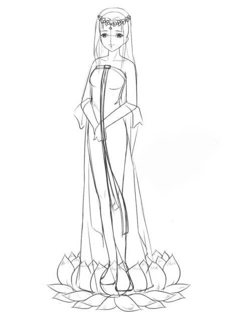 卡通漫画仙女素描画法步骤05